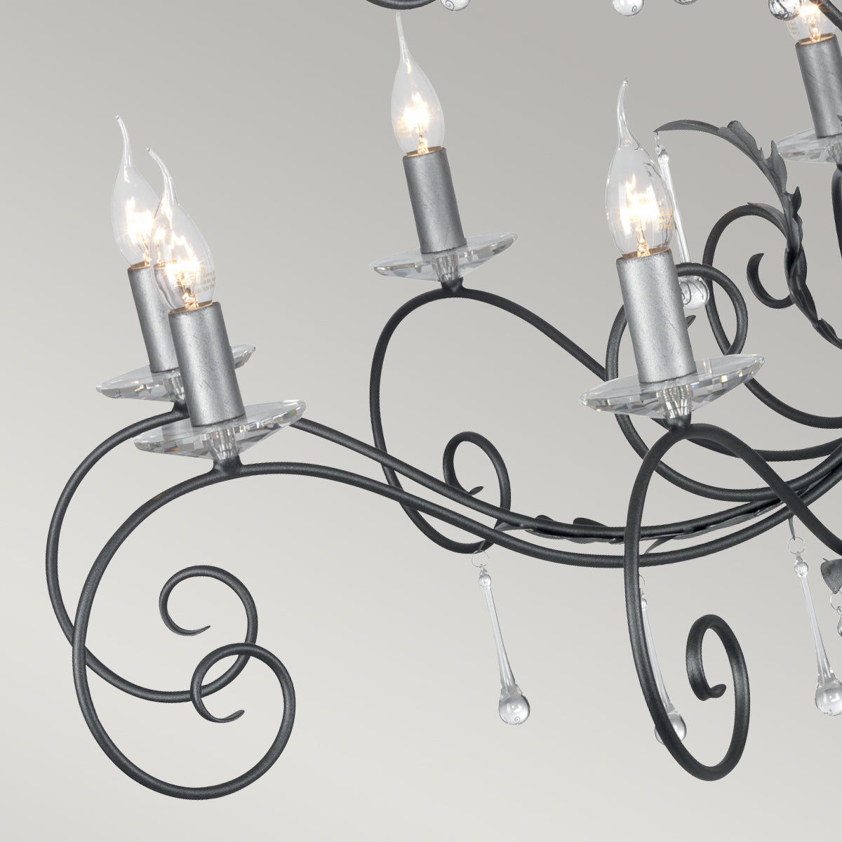 Elstead Amarilli 15 Light Chandelier in Black Silver