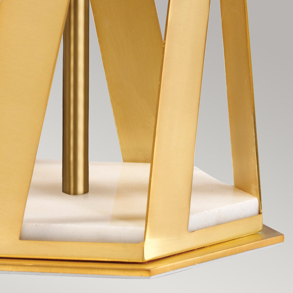 Elstead Apollo Table Lamp in Brushed Brass with White Shade