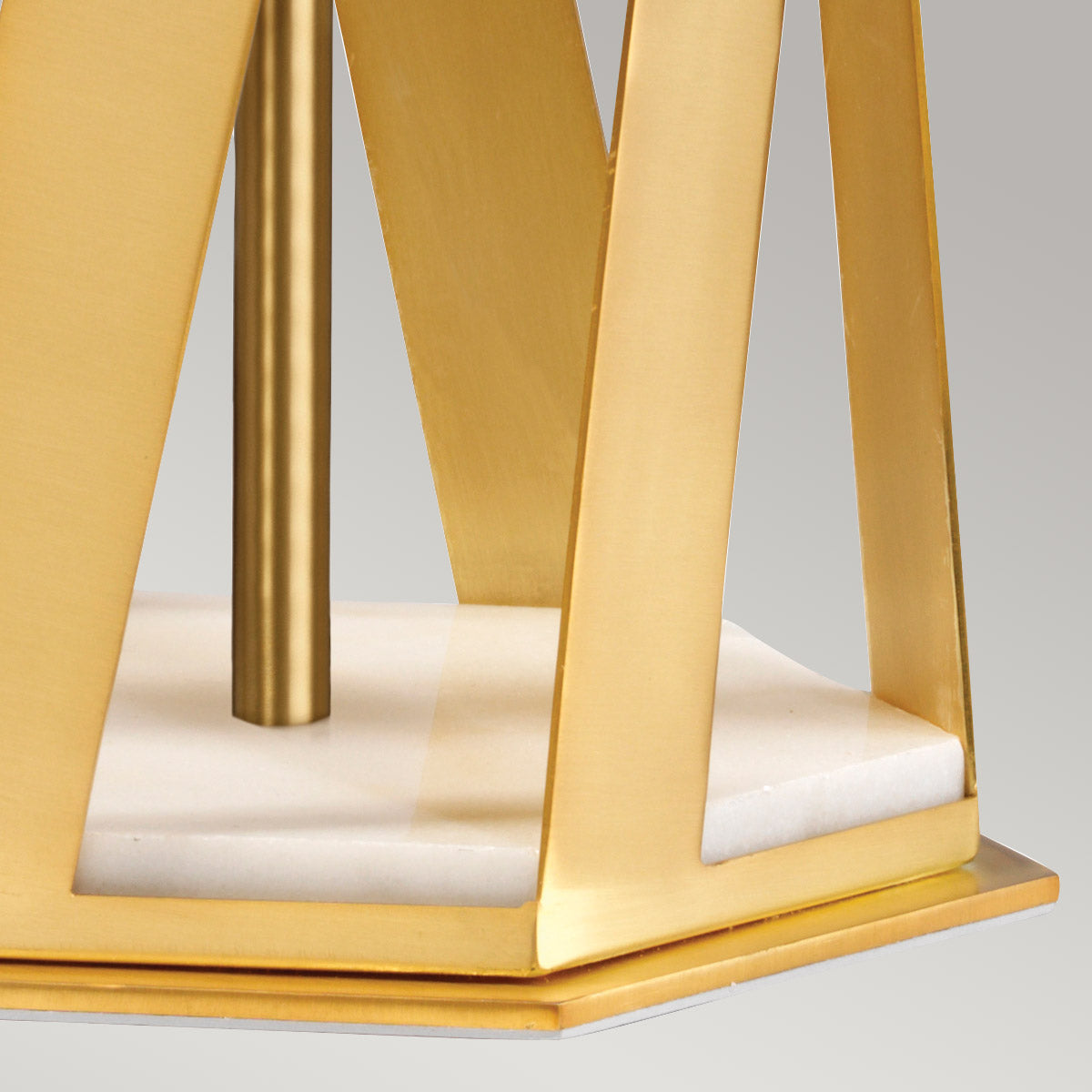 Elstead Apollo Table Lamp in Brushed Brass with White Shade