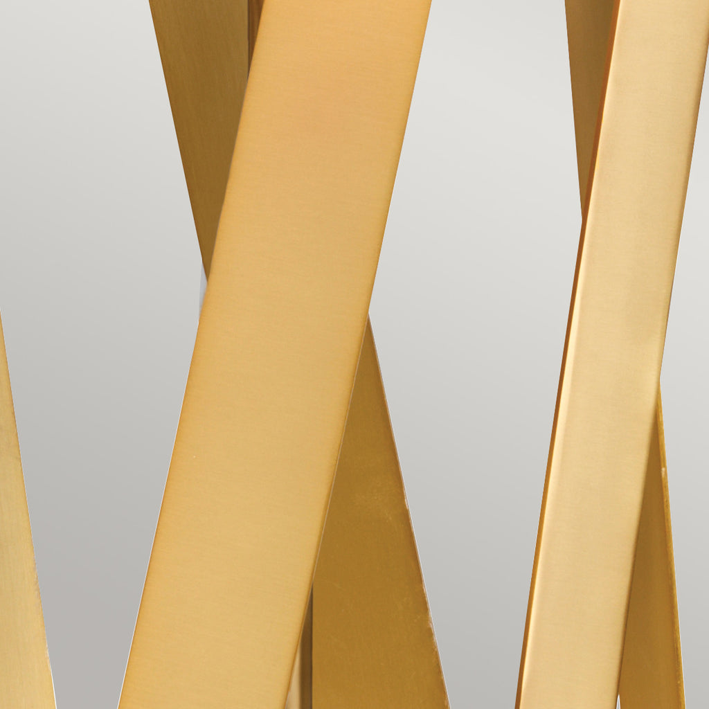 Elstead Apollo Table Lamp in Brushed Brass with White Shade