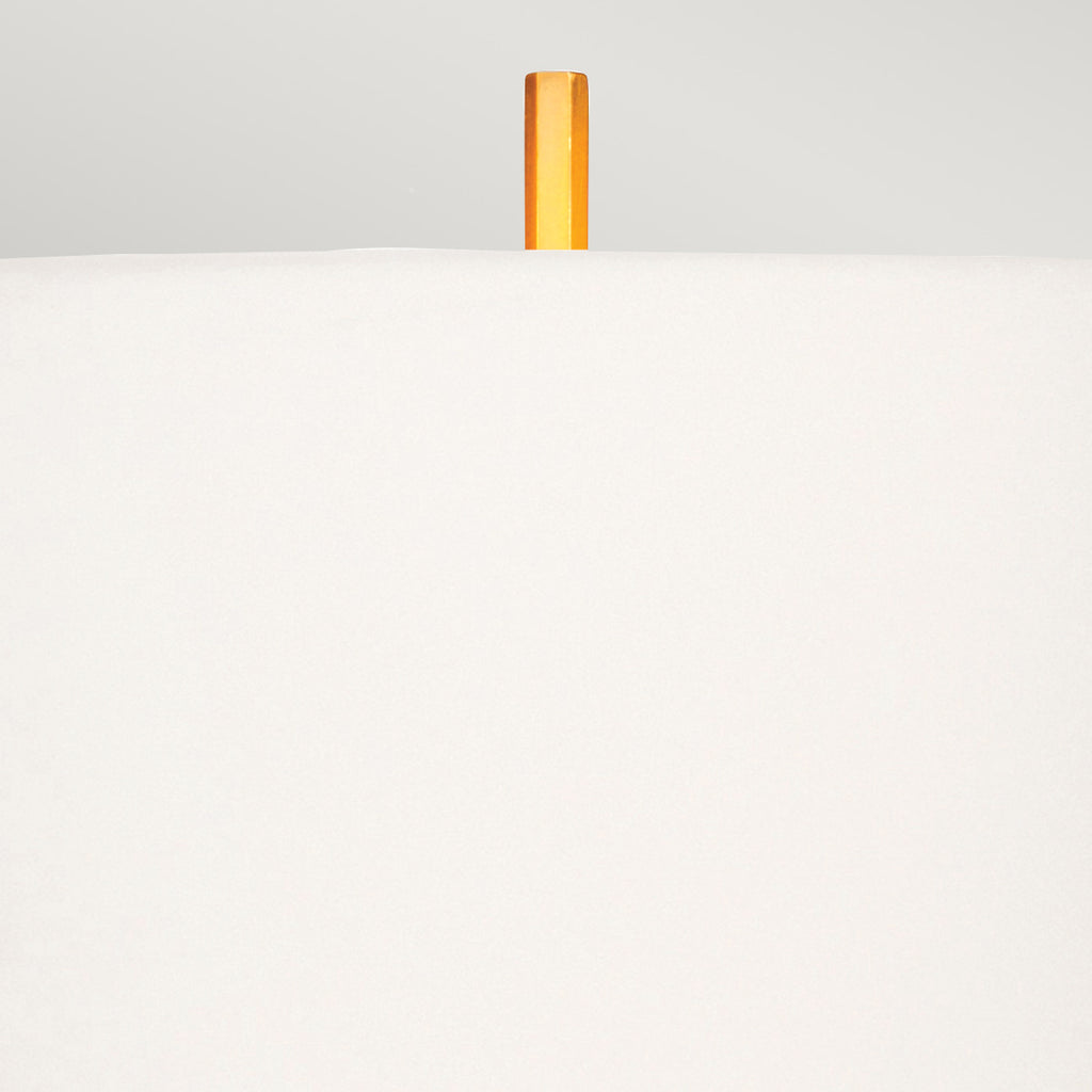 Elstead Apollo Table Lamp in Brushed Brass with White Shade