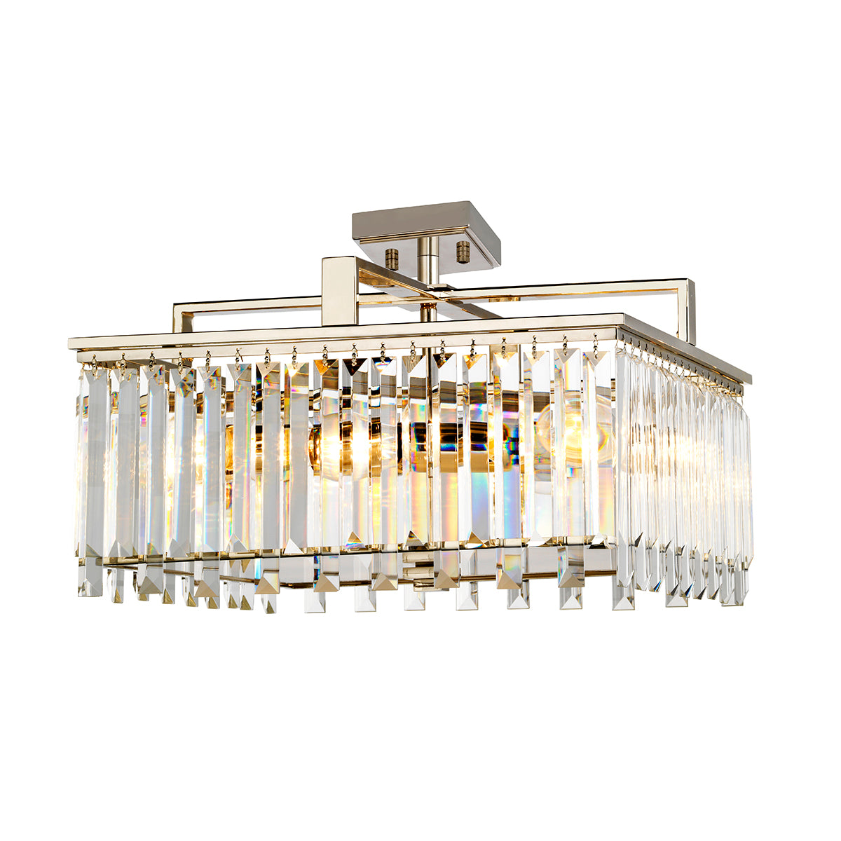 Elstead Aries 4 Light Large Convertible Pendant Light in Polished Nickel