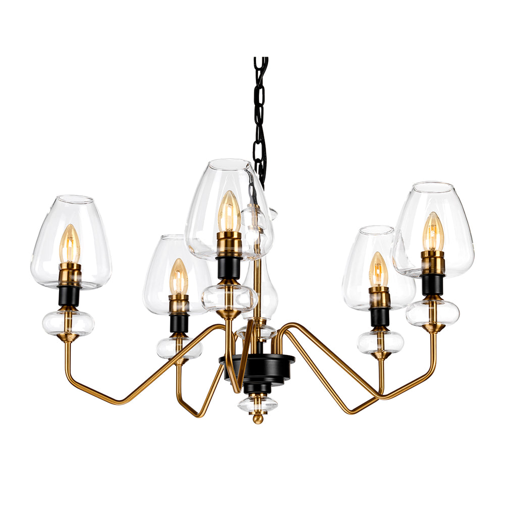 Elstead Armand 5 Light Chandelier in Aged Brass