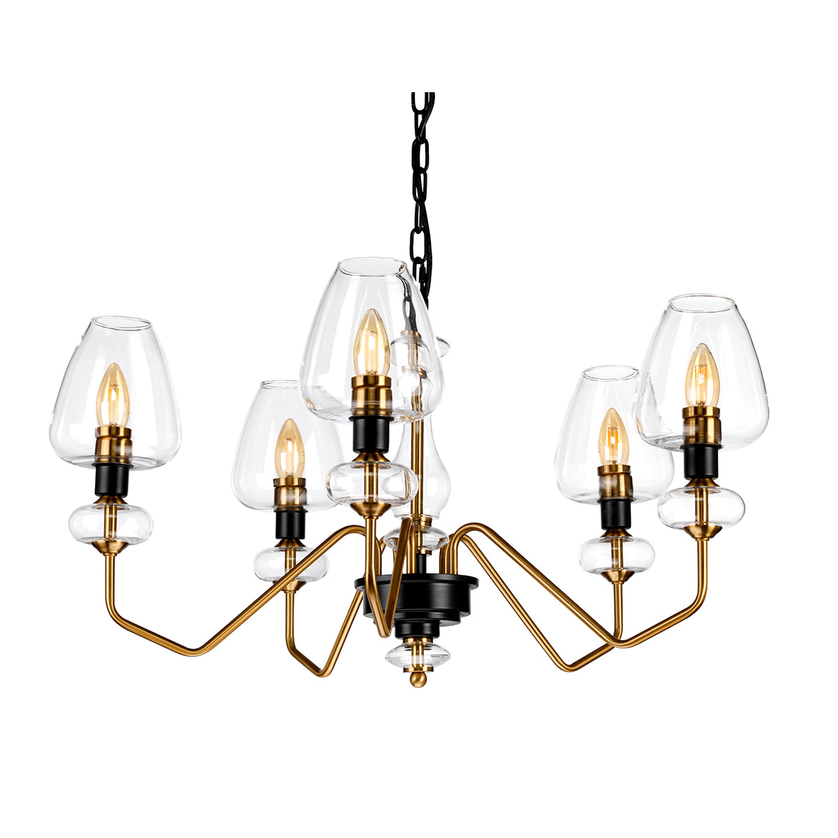 Elstead Armand 5 Light Chandelier in Aged Brass