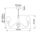 Elstead Armand 5 Light Chandelier in Aged Brass