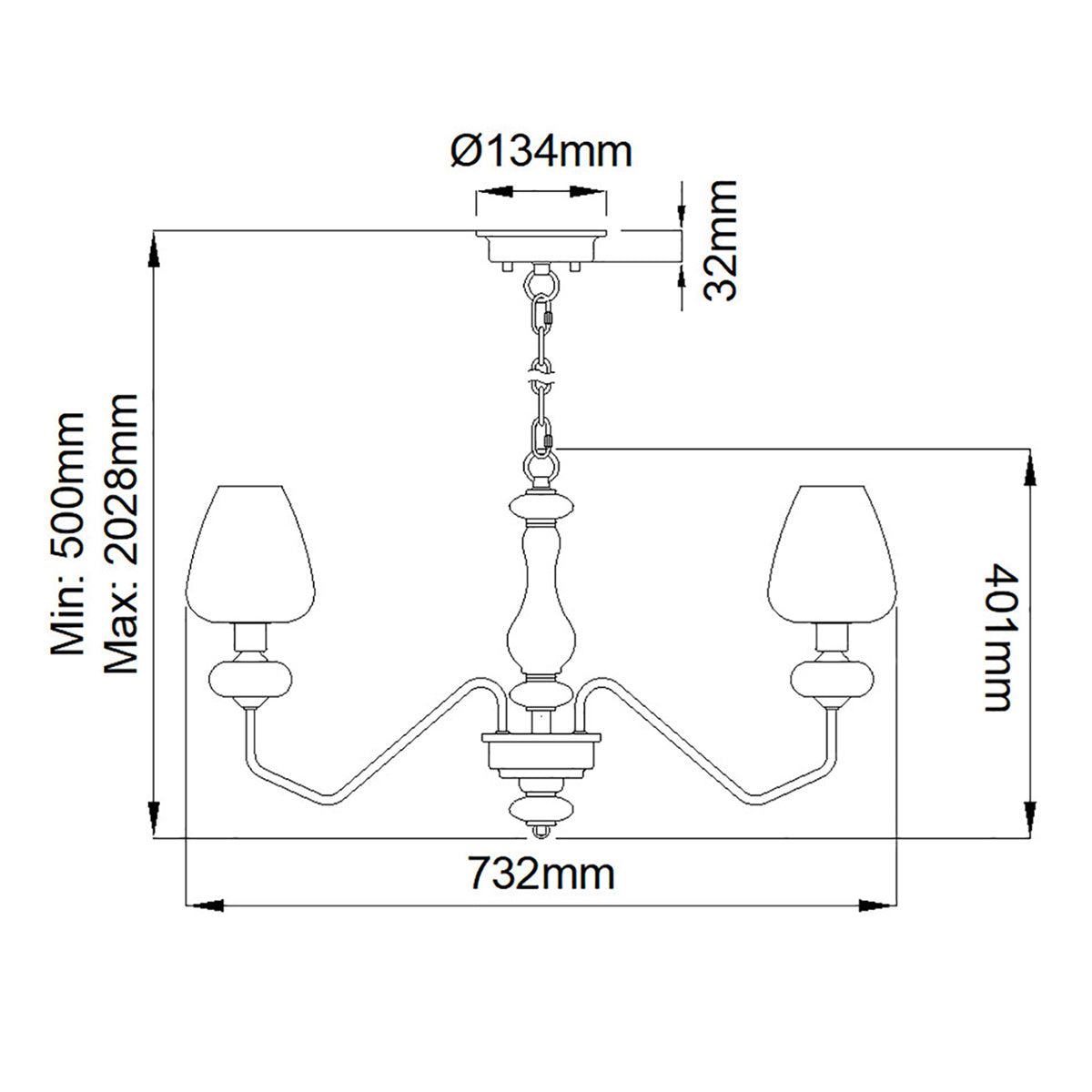 Elstead Armand 5 Light Chandelier in Aged Brass