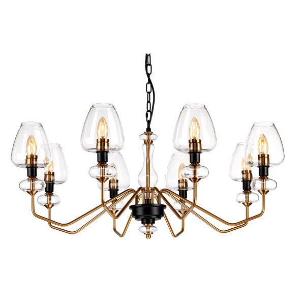 Elstead Armand 8 Light Chandelier in Aged Brass