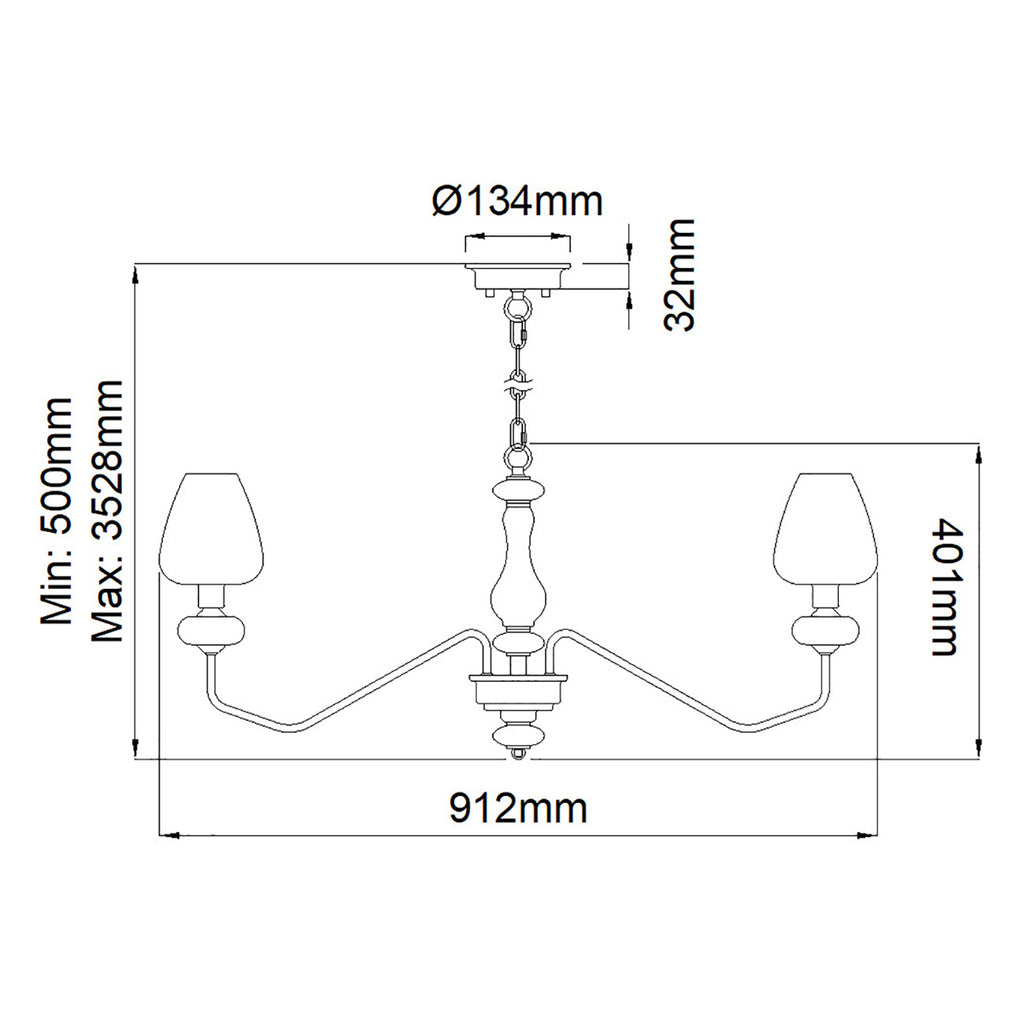 Elstead Armand 8 Light Chandelier in Aged Brass