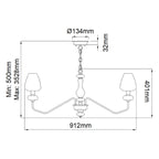 Elstead Armand 8 Light Chandelier in Aged Brass