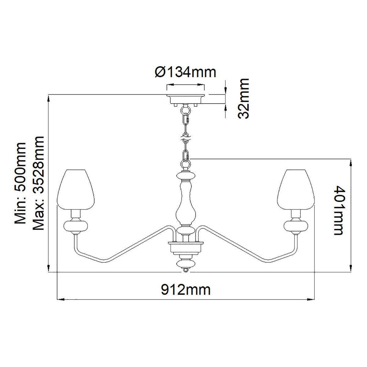 Elstead Armand 8 Light Chandelier in Aged Brass