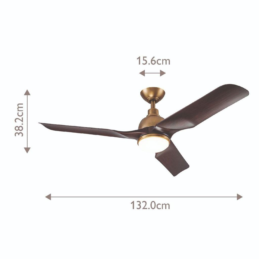 Elstead Aviateur - 52in / 132cm Fan - Painted Walnut