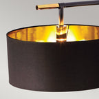 Elstead Balance 1 Light Floor Lamp in Black with Polished Brass with Black Shade