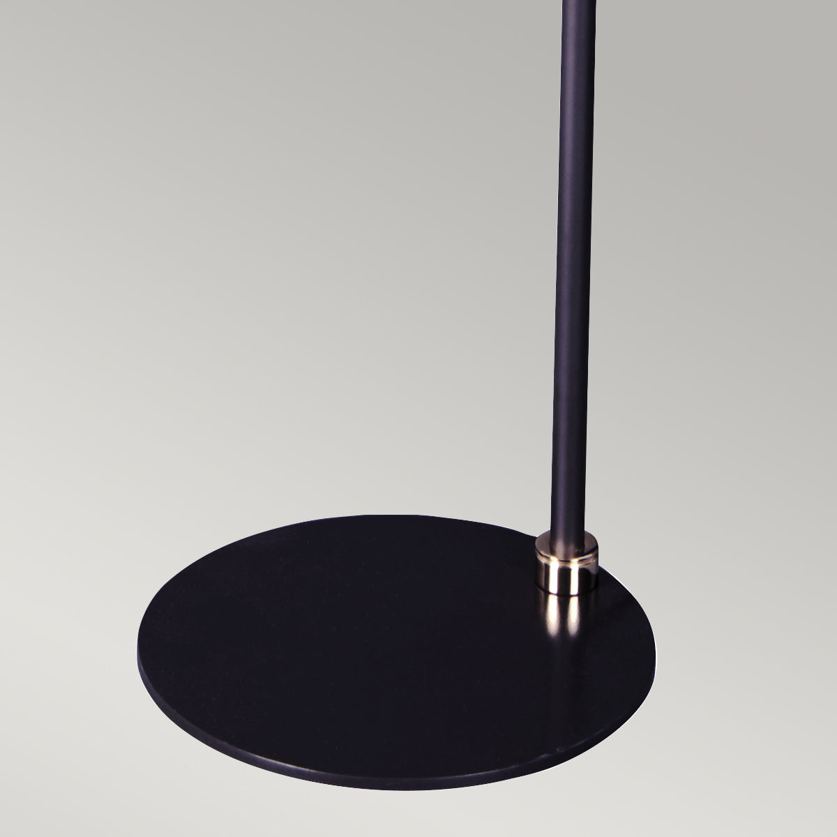 Elstead Balance 1 Light Floor Lamp in Black with Polished Nickel with White Shade