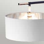 Elstead Balance 1 Light Floor Lamp in Black with Polished Nickel with White Shade
