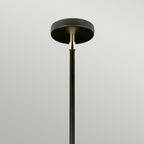 Elstead Balance 1 Light Pendant Light in Black with Polished Nickel Accents and White Shade