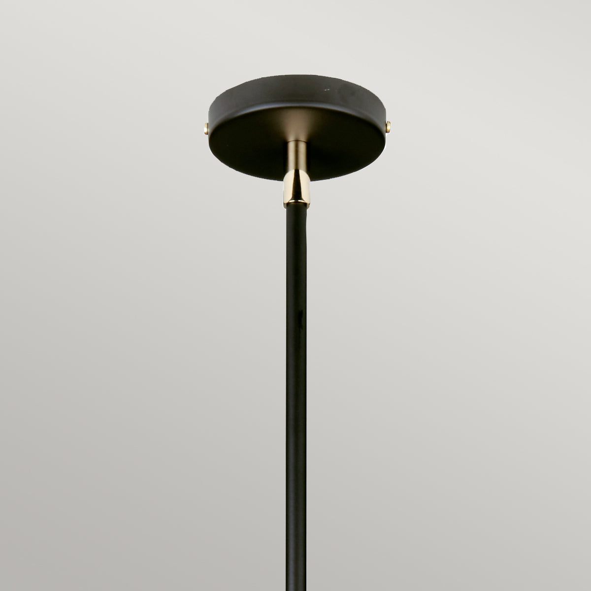 Elstead Balance 1 Light Pendant Light in Black with Polished Nickel Accents and White Shade