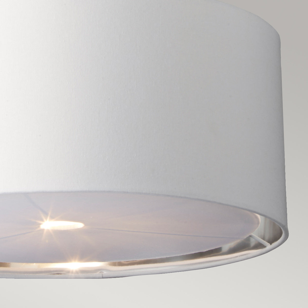 Elstead Balance 1 Light Pendant Light in Black with Polished Nickel Accents and White Shade