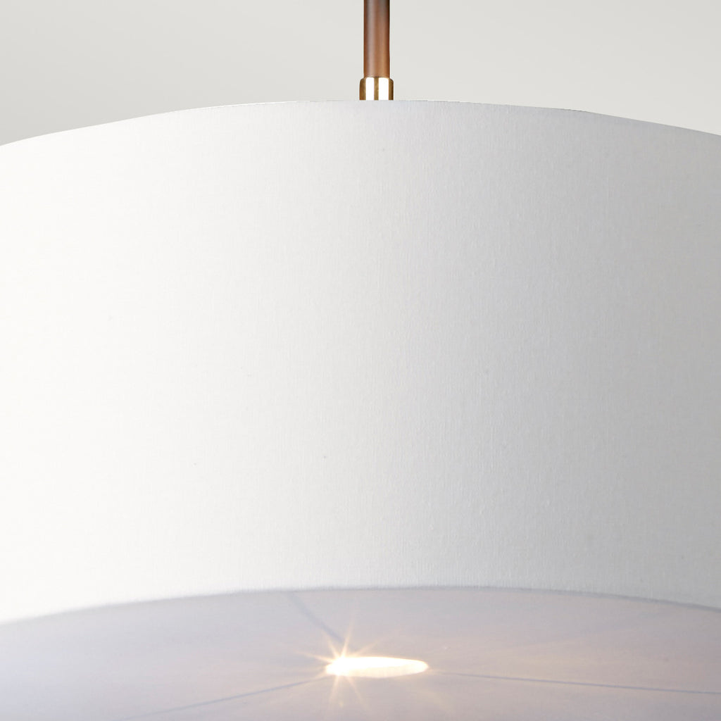 Elstead Balance 1 Light Pendant Light in Black with Polished Nickel Accents and White Shade