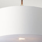 Elstead Balance 1 Light Pendant Light in Black with Polished Nickel Accents and White Shade