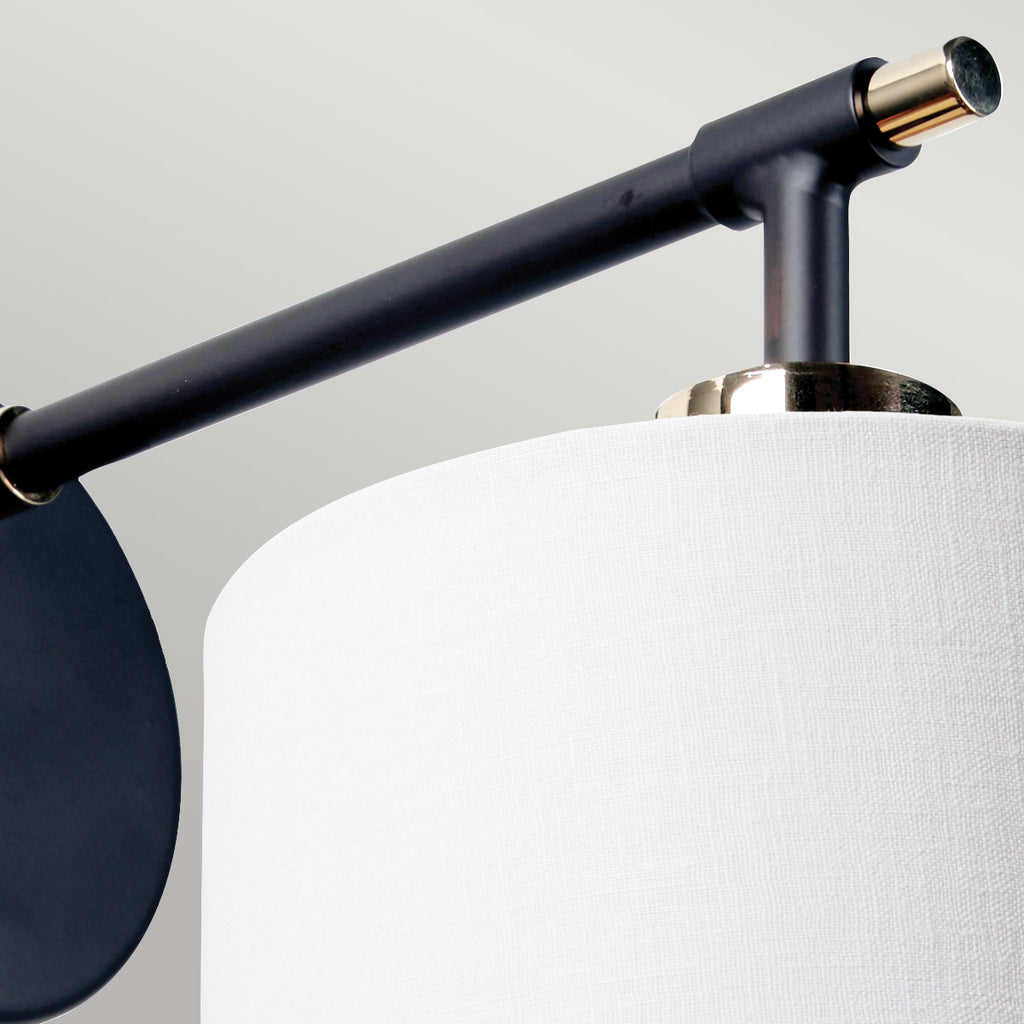 Elstead Balance 1 Light Wall Light in Black with White Shade