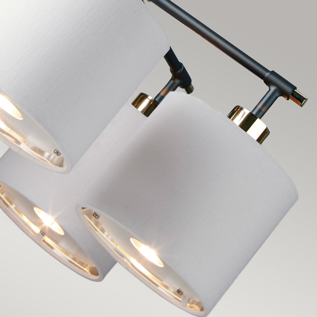 Elstead Balance 5 Light Chandelier in Black with White Shades
