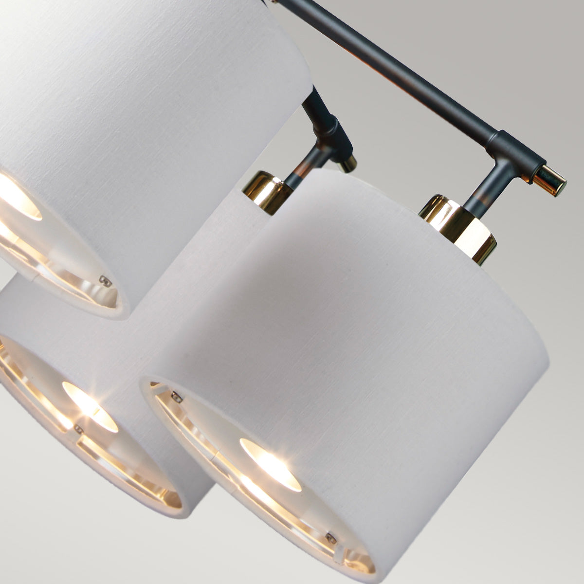 Elstead Balance 5 Light Chandelier in Black with White Shades