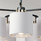 Elstead Balance 5 Light Chandelier in Black with White Shades