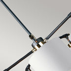 Elstead Balance 5 Light Chandelier in Black with White Shades