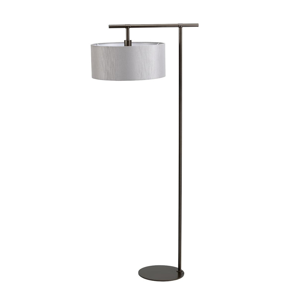 Elstead Balance Floor Lamp in Dark Brown with Grey Shade