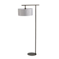 Elstead Balance Floor Lamp in Dark Brown with Grey Shade