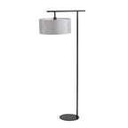 Elstead Balance Floor Lamp in Dark Brown with Grey Shade