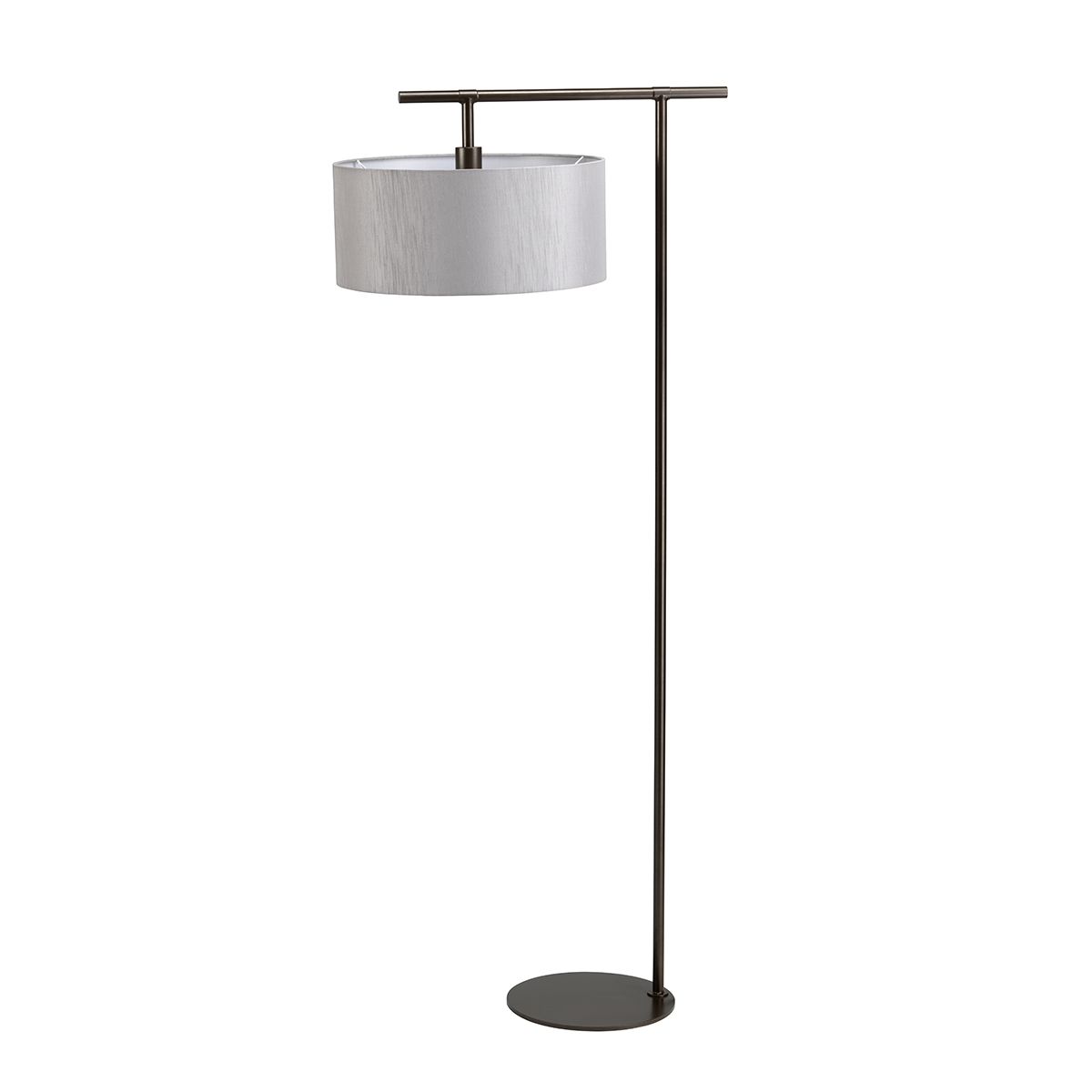 Elstead Balance Floor Lamp in Dark Brown with Grey Shade