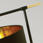 Elstead Balance Table Lamp in Black with Polished Brass Accents and Black Shade