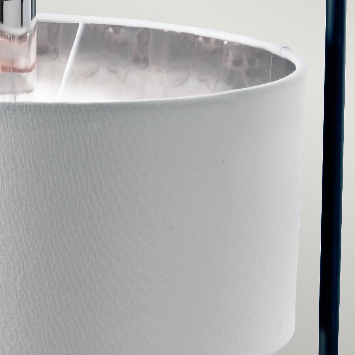 Elstead Balance Table Lamp in Black with Polished Nickel Accents and White Shade