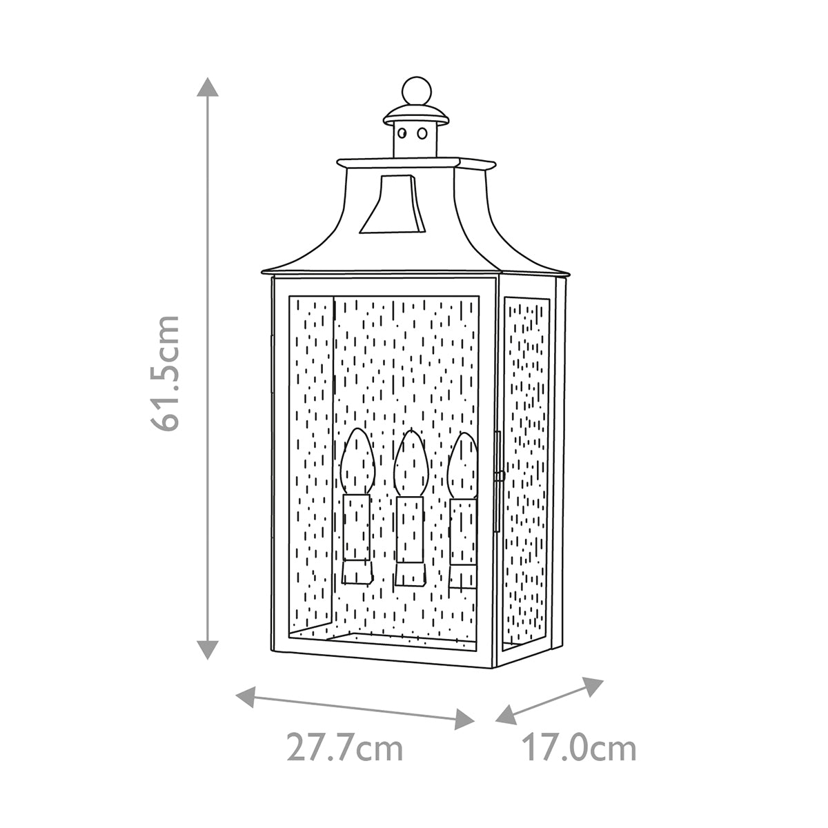 Elstead Balmoral Large Wrought Iron Half Wall Lantern