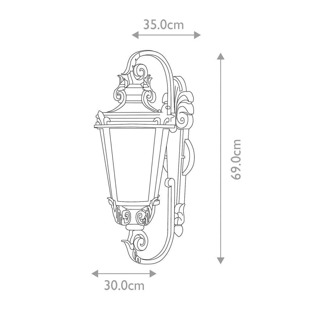 Elstead Baltimore Large Outdoor Wall Lantern in Weathered Bronze