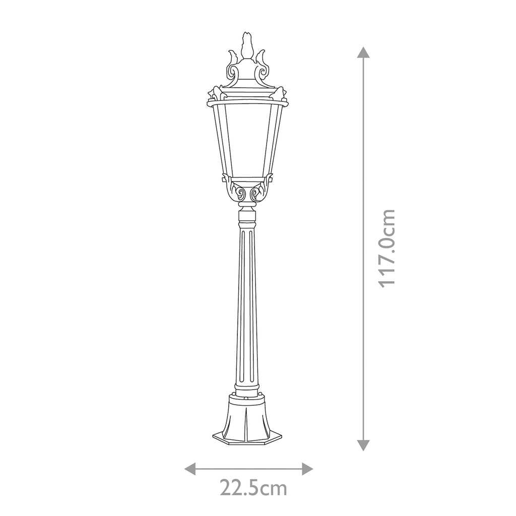 Elstead Baltimore Medium Outdoor Pillar Lantern in Weathered Bronze