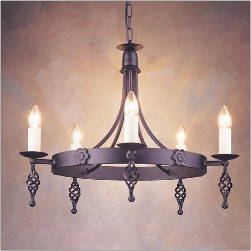Elstead Belfry 5 Light Chandelier in Black