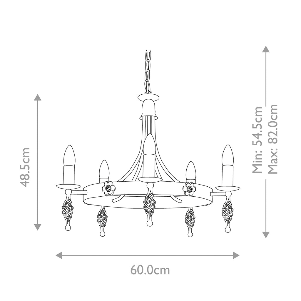 Elstead Belfry 5 Light Chandelier in Black