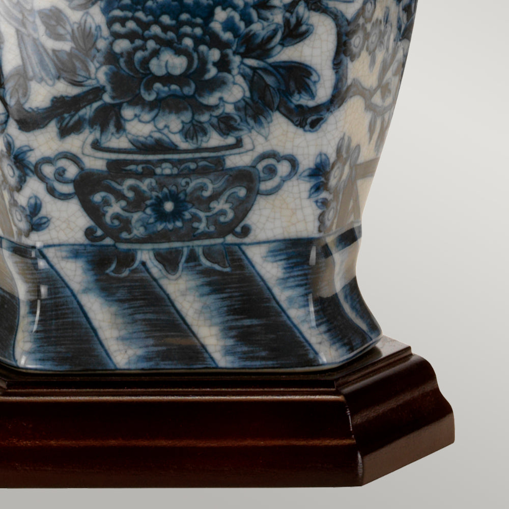 Elstead Blue Hex Table Lamp in Blue