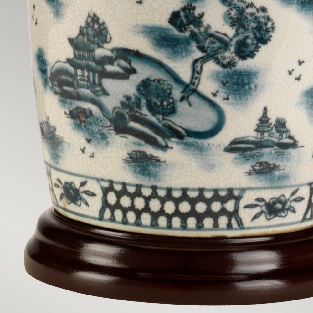 Elstead Blue Willow Traditional Table Lamp in Blue