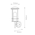 Elstead Bruges 1 Light Wall Lantern in Stainless Steel