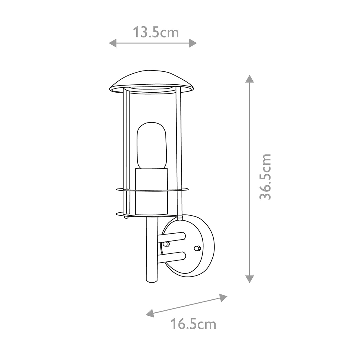 Elstead Bruges 1 Light Wall Lantern in Stainless Steel
