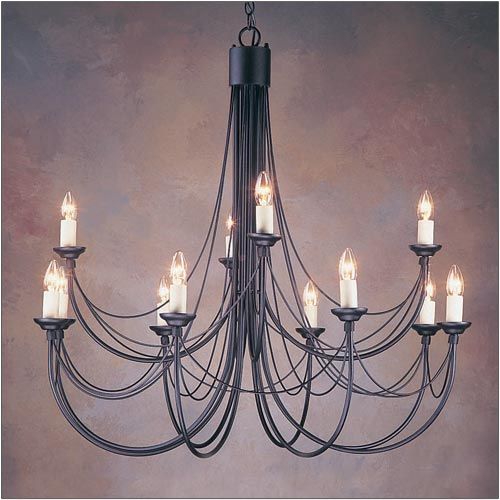 Elstead Carisbrooke 12 Light Chandelier in Black