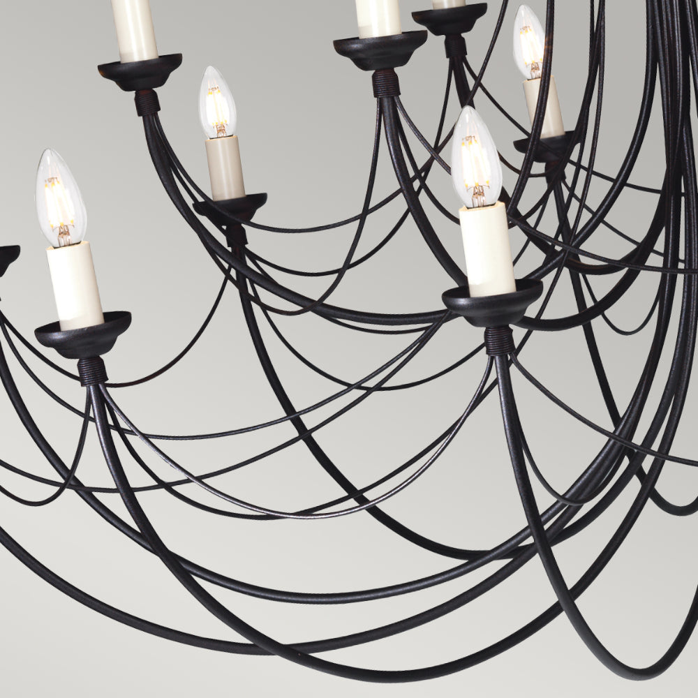 Elstead Carisbrooke 18 Light Chandelier in Black Finish
