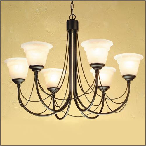 Elstead Carisbrooke 6 Light Chandelier in Black