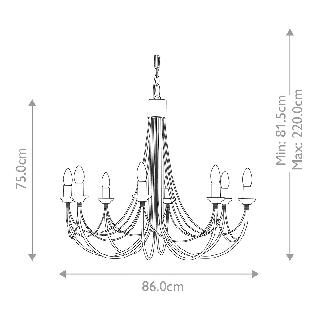 Elstead Carisbrooke 8 Light Chandelier in Black
