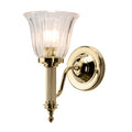 Elstead Carroll Bathroom Wall Light in Polished Brass with Bell Shade
