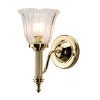 Elstead Carroll Bathroom Wall Light in Polished Brass with Bell Shade