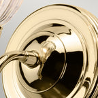 Elstead Carroll Bathroom Wall Light in Polished Brass with Bell Shade